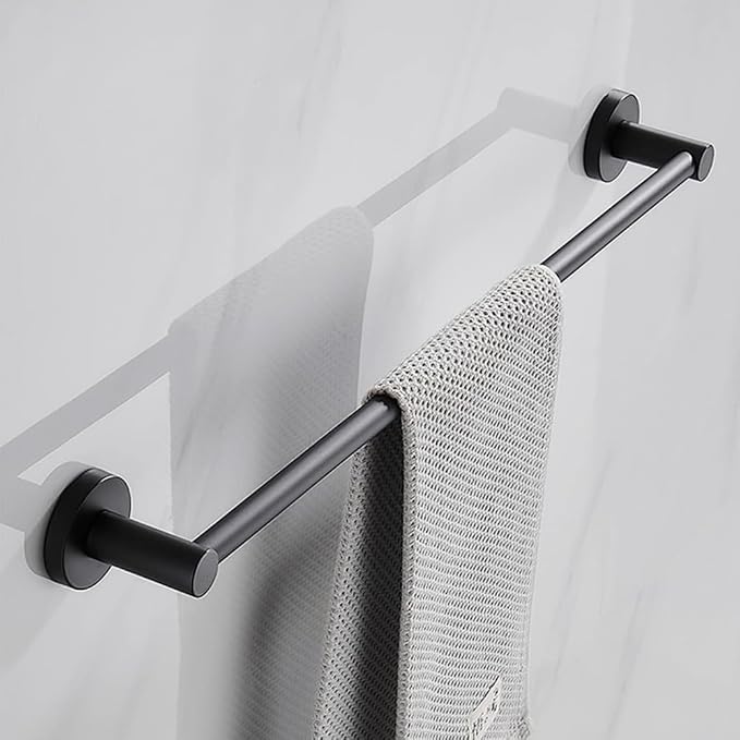 Sundry Eco-Plus Bath Towel Bar, Bath Accessories Thicken Stainless Steel Shower Towel Rack for Bathroom, Towel Holder Wall Mounted (1 Pack, Matte Black, 24 Inch) - Image 5