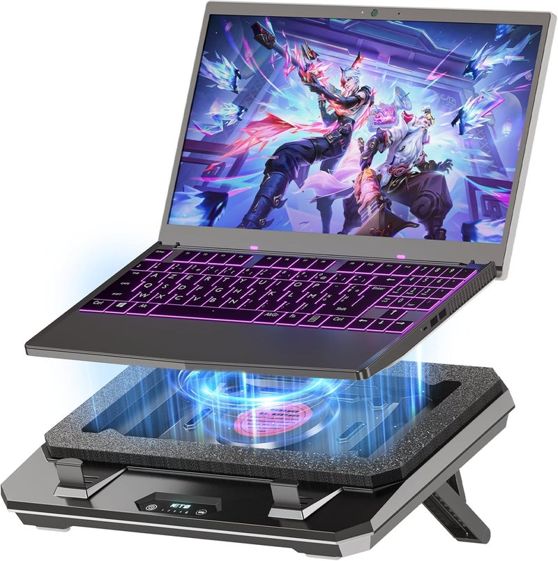 IETS GT300 Upgraded Laptop Cooling Pad with Adjustable Stand, Turbo Boosted Cooler for Rapid Cooling 10-17inch Gaming Laptop, Flexible Sealing Ring，Featuring Air Filtration and USB Hub - Image 1