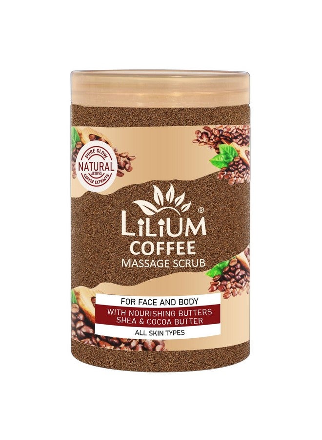 Lilium Foaming Massage Scrub Coffee 500ml | Shea & Cocoa Butter, Reduces Wrikles & Fines Lines | Infused With Nourishing Oils & Antioxidants | Silky Smooth Skin For Face & Body, All Skin Types - Image 1