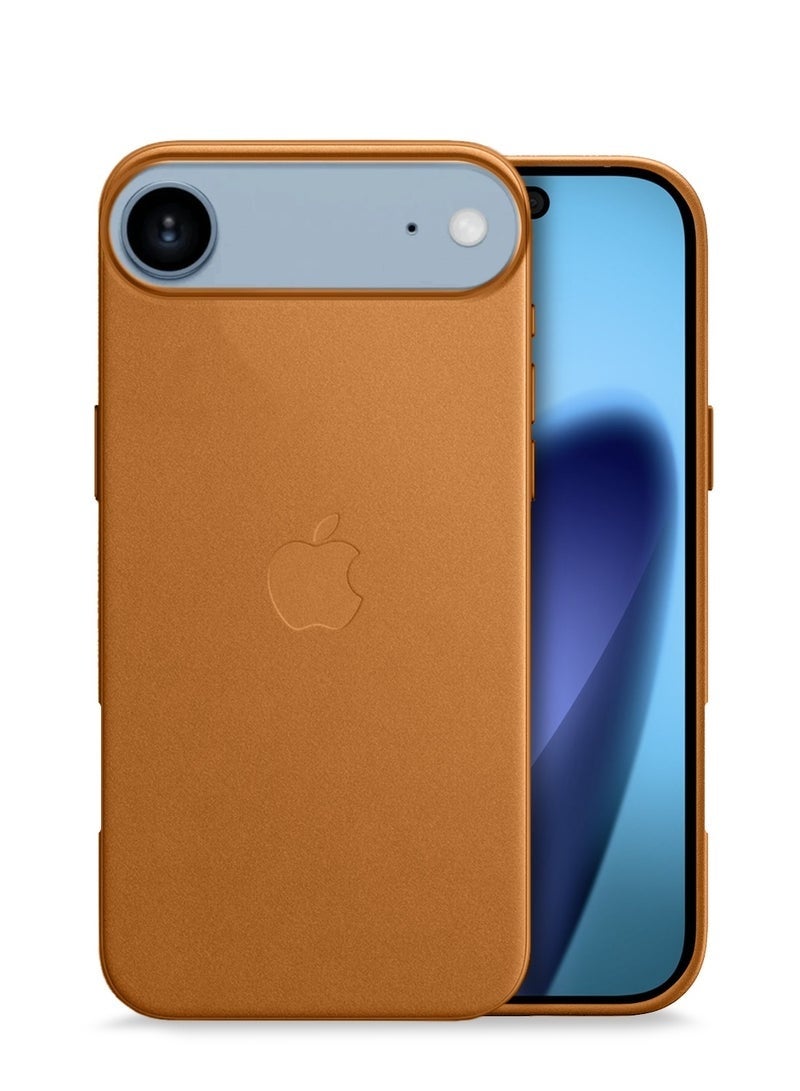 ELTRAZONE iPhone Air 5G 2025 Luxury Leather Magnetic Case | Original MagSafe Wireless Charging Compatible Cover | Shockproof Slim Protective Premium Phone Case (MCMPMN) – Peachy Orange - Image 1