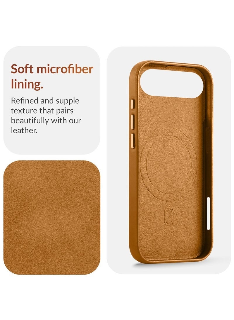 ELTRAZONE iPhone Air 5G 2025 Luxury Leather Magnetic Case | Original MagSafe Wireless Charging Compatible Cover | Shockproof Slim Protective Premium Phone Case (MCMPMN) – Peachy Orange - Image 2