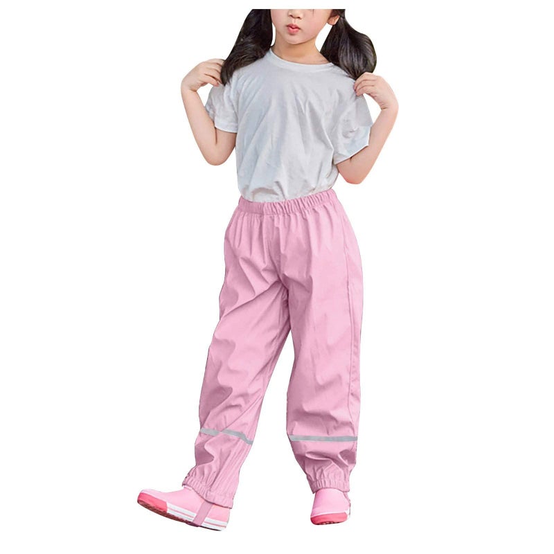 QILUCKY 3-4T Unisex Rain Pants, Women's Waterproof & Windproof, Breathable Mud Pants, Trousers for Girls & Boys - Image 2