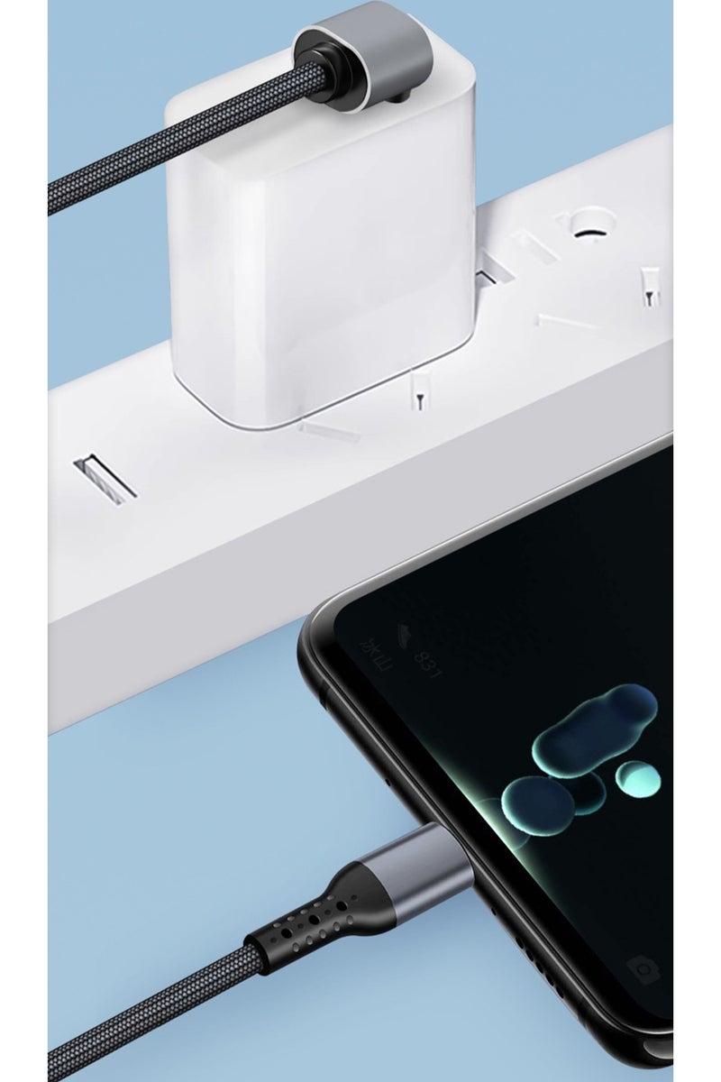 Youque T-shaped Interface Charging Data Cable,  Non Bending Charging Cable, Premium Nylon Braided  2.0 Charger Data Cable USB C to Lightning PD27W Super Fast Charging Cable Compatible for iPhone 14Pro Max/ iPhone 14Pro/ iPhone 14/ iPhone 13 Pro/13 Pro Max/13/13 mini, New ipad 9, 12 mini/12 Pro Max 1M - Image 2