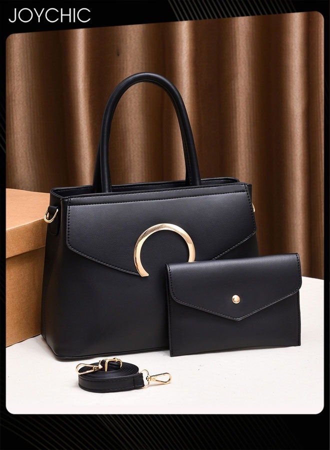 Joychic حقيبة كتف نسائية من جلد PU مقاومة للماء ومقاومة للاهتراء، حقيبة يد كلاسيكية بسعة كبيرة مع أحزمة قابلة للتعديل - Image 2