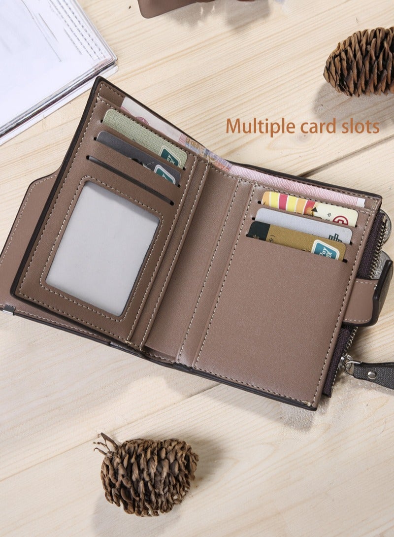 Deabolar Men's wallet mid length credit card clip light gray - Image 5