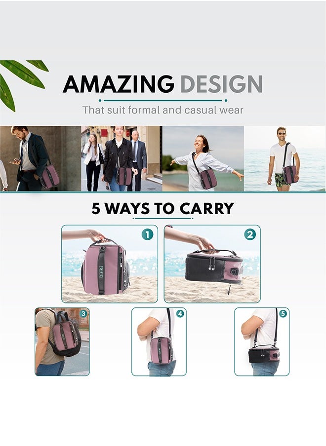 CLEVEREE - Insulated Lunch Bag - Cooler Bag - Expandable Lunch Bag suitable for Work Office School Travel - Lunch Bag for Men and Women - Lunch Box Leak proof with Adjustable Shoulder Strap - Purple - Image 1