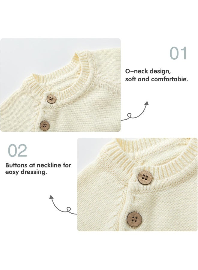 PureBorn pureborn Baby Boys Girls Cardigan Top Cotton Sweater Shirt Spring Jacket 1-3 Years  - Image 4