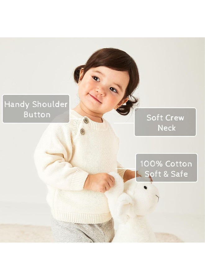 PureBorn pureborn Baby Boys Girls Cardigan Top Cotton Sweater Shirt Spring Jacket 1-3 Years  - Image 2