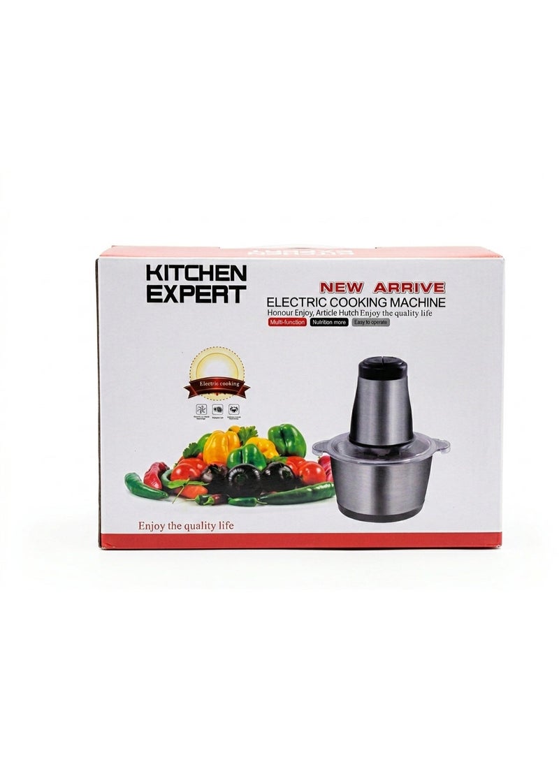 كيتشن إكسبرت فرامة ومحضرة طعام كهربائية KITCHEN EXPERT - متعددة الاستخدامات، وعاء ستانلس ستيل متين، تصميم عصري-3ليتر - Image 3