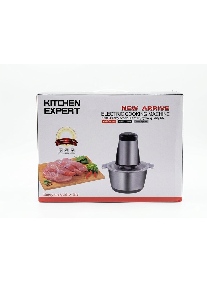 كيتشن إكسبرت فرامة ومحضرة طعام كهربائية KITCHEN EXPERT - متعددة الاستخدامات، وعاء ستانلس ستيل متين، تصميم عصري-3ليتر - Image 4