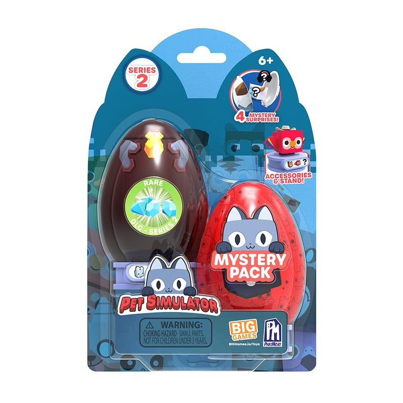 Pet Simulator - Mystery Pet Minifigures 2-Pack (Two Mystery Eggs & Figures w/Accessories & Stands, Series 1) [Includes DLC] - Image 1