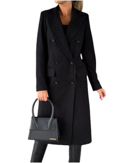 Loquat Women's Autumn And Winter Fashion Simple Double Breasted Overcoat 