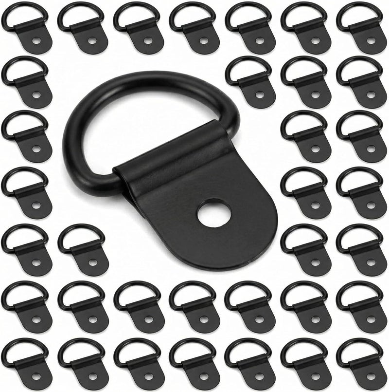 QWORK 30 Pcs D-Ring Tie Down Ring Lashing Ring with Mounting Bracket for Car Truck Trailer Camper Van (36cm x 25cm) - Image 1