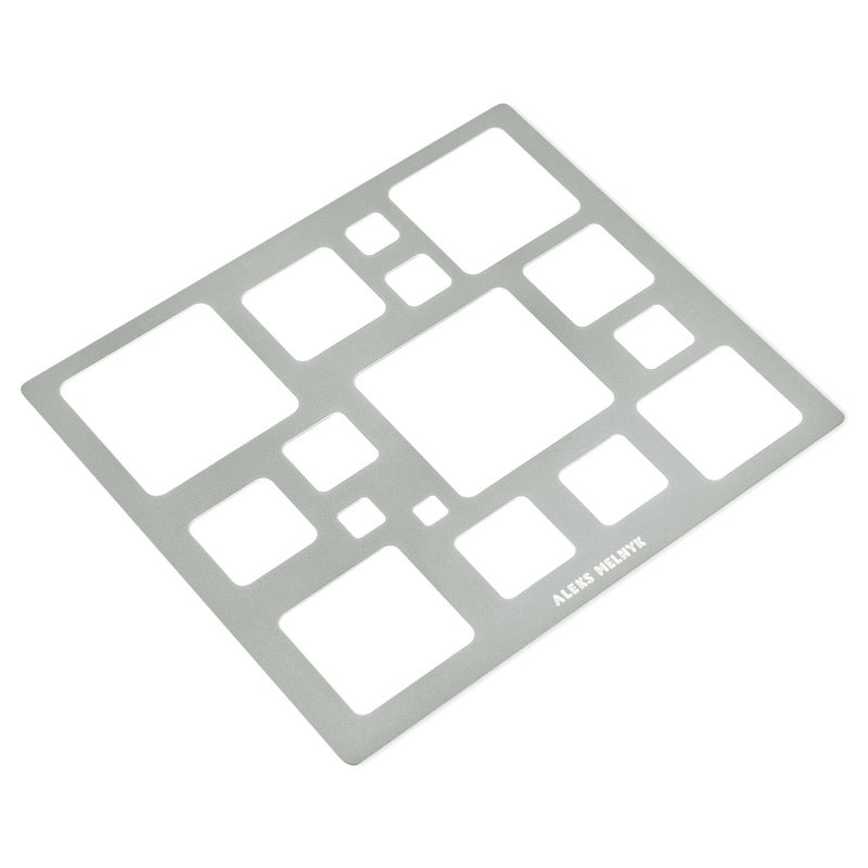 Aleks Melnyk No.209 Metal Squares Template, Stencil, Squares Master, Art Tool, Isometric Drawing Template, Lapidary, Cabochons, Geometric Ruler, Jewelry Templates - Image 2