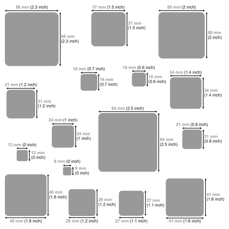 Aleks Melnyk No.209 Metal Squares Template, Stencil, Squares Master, Art Tool, Isometric Drawing Template, Lapidary, Cabochons, Geometric Ruler, Jewelry Templates - Image 3