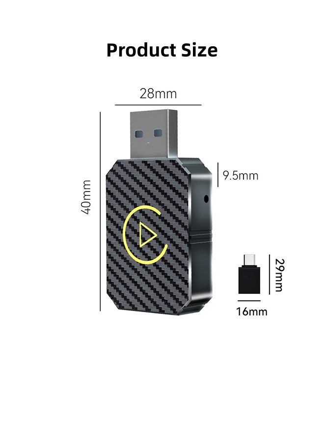CarPlay Adapter,Wireless Carplay Auto Adapter,Plug&Play CarPlay AI Box,Wireless Dongle for OEM Wired CarPlay/Andriod Auto Cars,2-in-1 Convert Wired to Wireless Apple Car Play, Plug & Play, USB-C, Low Latency - Image 2