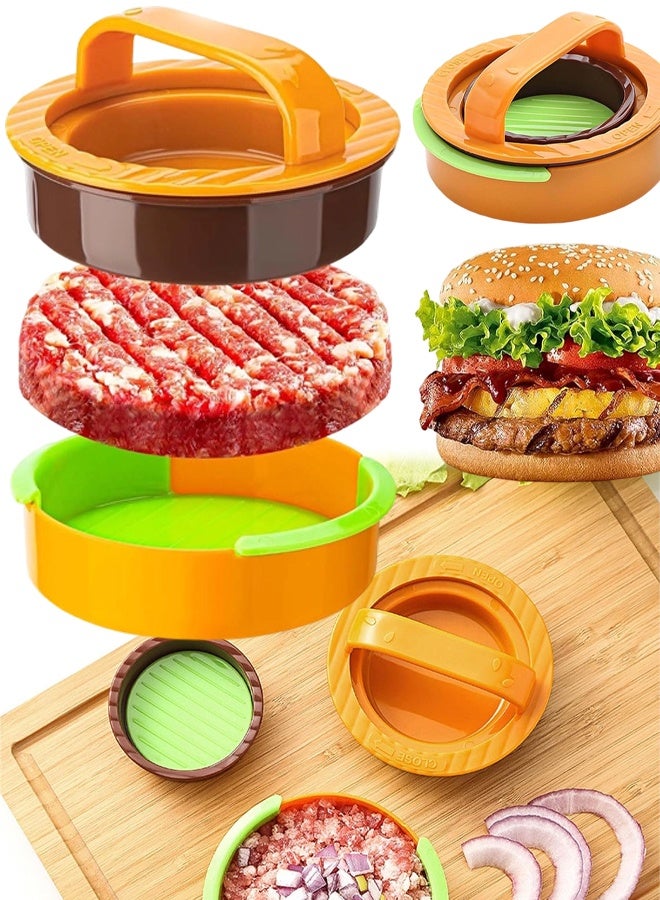 2 Pack 3-In-1 Nonstick Burger Press For Beef Veggie Patty BBQ Grilling - Image 1