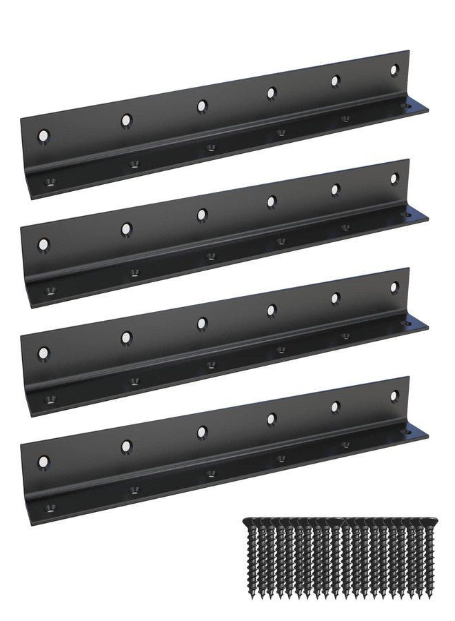 Aufuga L Bracket,Heavy Duty Corner Brace,Stainless Steel Shelf Bracket,Black Large Angle Brackets, Metal Braces for Wood (Black_11inch_4pcs) - Image 1