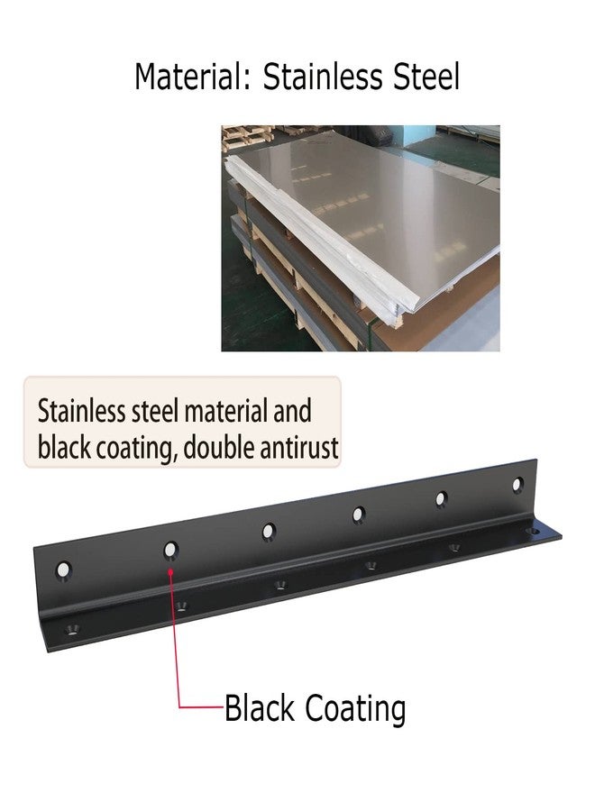 Aufuga L Bracket,Heavy Duty Corner Brace,Stainless Steel Shelf Bracket,Black Large Angle Brackets, Metal Braces for Wood (Black_11inch_4pcs) - Image 2