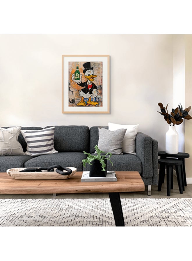 آرت دیکور  ديكور فني مؤطر، صورة فنية جميلة مطبوعة لدونالد داك، فن البوب، موضوع المال، شخصية كرتونية مميزة، عمل فني نابض بالحياة، مطبوعات فن البوب، ديكور الحائط، غرفة المعيشة، غرفة النوم، المكتب، الاستوديو، ديكور المنزل. - Image 3