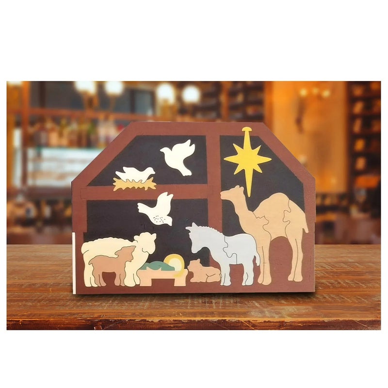 Easter Wooden Puzzle The Birth of Jesus Home Interior Decoration, Wooden Jesus Puzzle Interesting Interior Decoration for Easter Wooden Desktop and Home Decoration - Image 5
