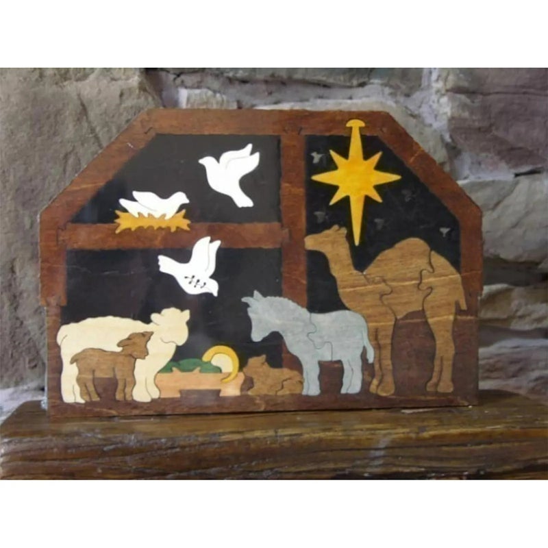 Easter Wooden Puzzle The Birth of Jesus Home Interior Decoration, Wooden Jesus Puzzle Interesting Interior Decoration for Easter Wooden Desktop and Home Decoration - Image 2