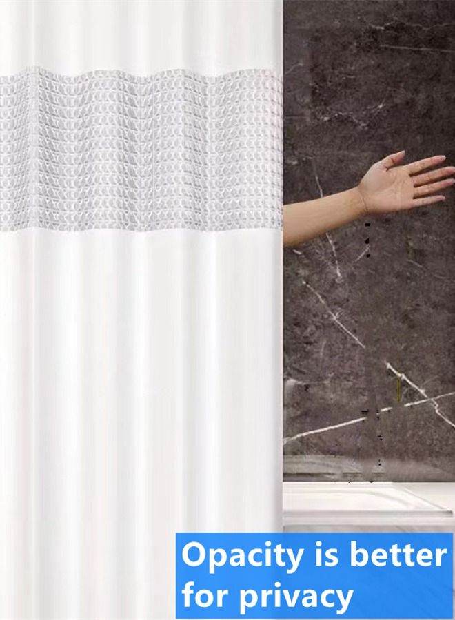 Kutis ستارة دش من مادة PEVA مقاومة للماء مكونة من قطعة واحدة أبيض 180 x 180 سنتيمتر  - Image 3