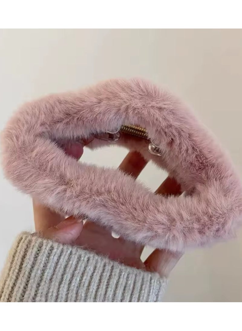 Goolsky Monochrome Plush Hair Clips Women Simple Hairpin Elegant Shark Clip Korean Fashion Big Girls Accessories New - Image 1