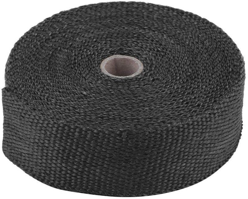 ANTS PART 20Pcs Ties + 2 Roll x 50FT Black Motorcycle Exhaust Heat Wrap Roll Fiberglass Heat Shield Tape (2 Roll + 20 Ties Kit) - Image 2