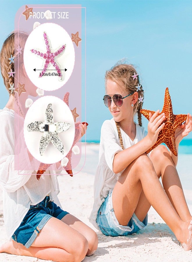 ACO-UINT 20 Pcs Starfish Hair Accessories: Rhinestone Clips for Beach, Mermaid Style - Cute for Women and Girls - Image 2