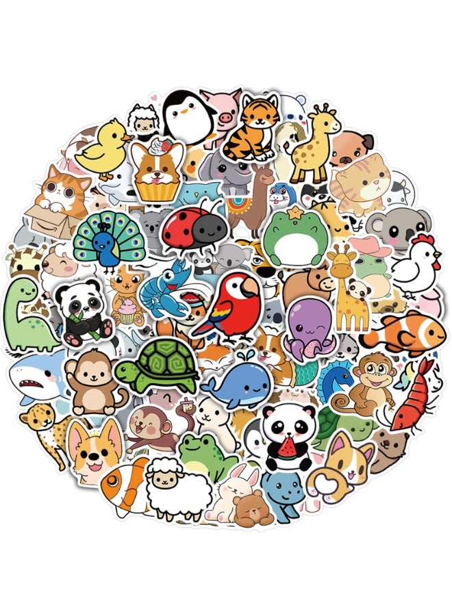 NIBEMINENT 100 Pcs Cartoon Animal Deco Kit Waterproof Stickers, High Definition Printing Bright Colors, Suitable for Laptop Skateboard Luggage Water Bottle Guitar DIY - Image 1