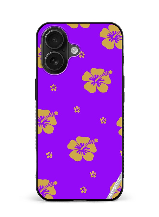 VR CREATIVE Protective Case Cover For Apple iPhone 16 Plus Hibiscus Design Multicolour