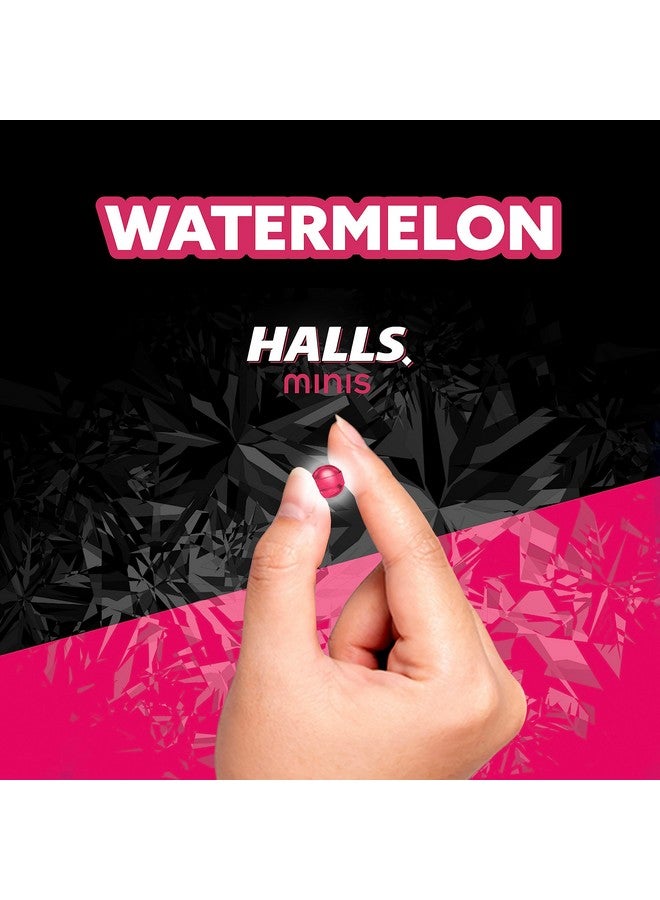 HALLS Minis Watermelon Flavor Sugar Free Cough Drops, 8 Packs of 24 Drops (192 Drops Total) - Image 2
