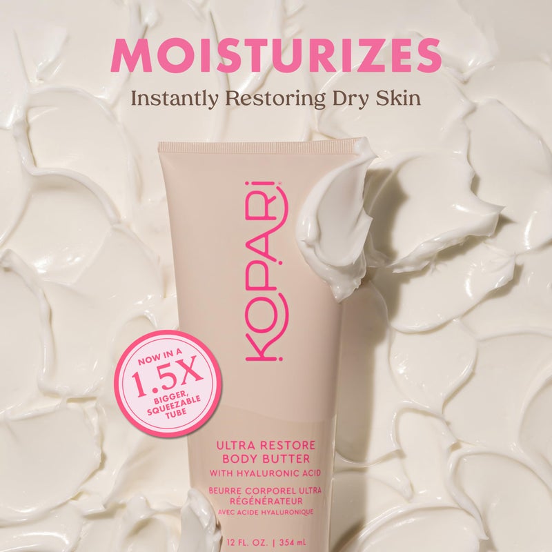 Kopari Jumbo Ultra Restore Body Butter, Whipped Lightweight Formula, Hyaluronic Acid & Mango Seed Butter, Deep & Long-Lasting Moisture, Coconut 12 oz - Image 2