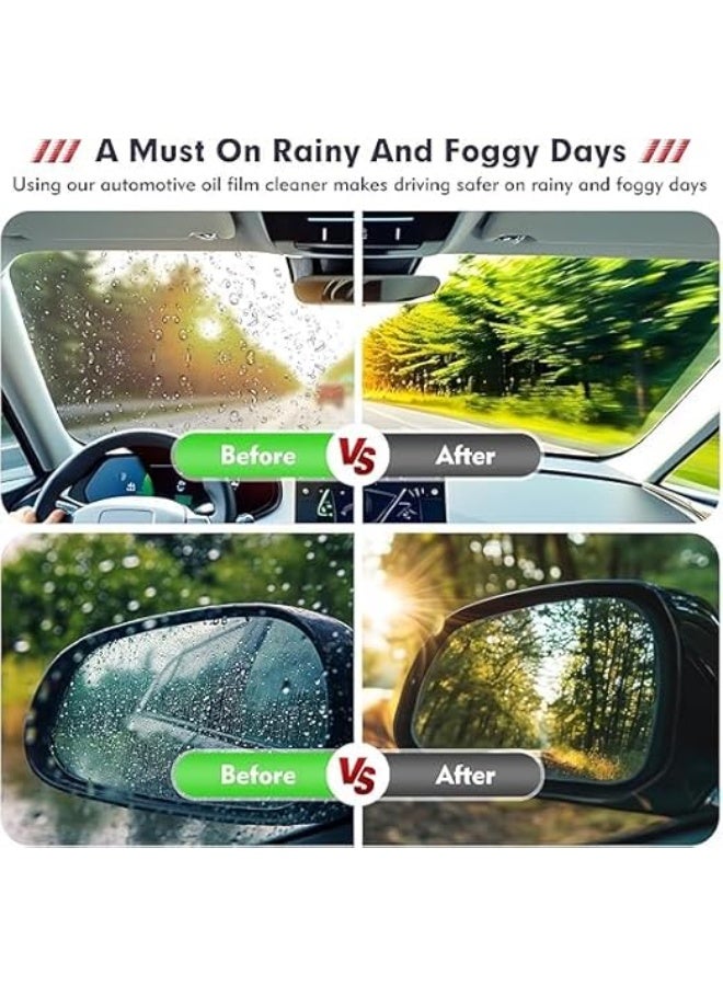 Car Glass Oil Film Cleaning Brush, 120ml Nano Glass Coating Solution – Windshield and Mirror Cleaner with Built-in Applicator - Image 4