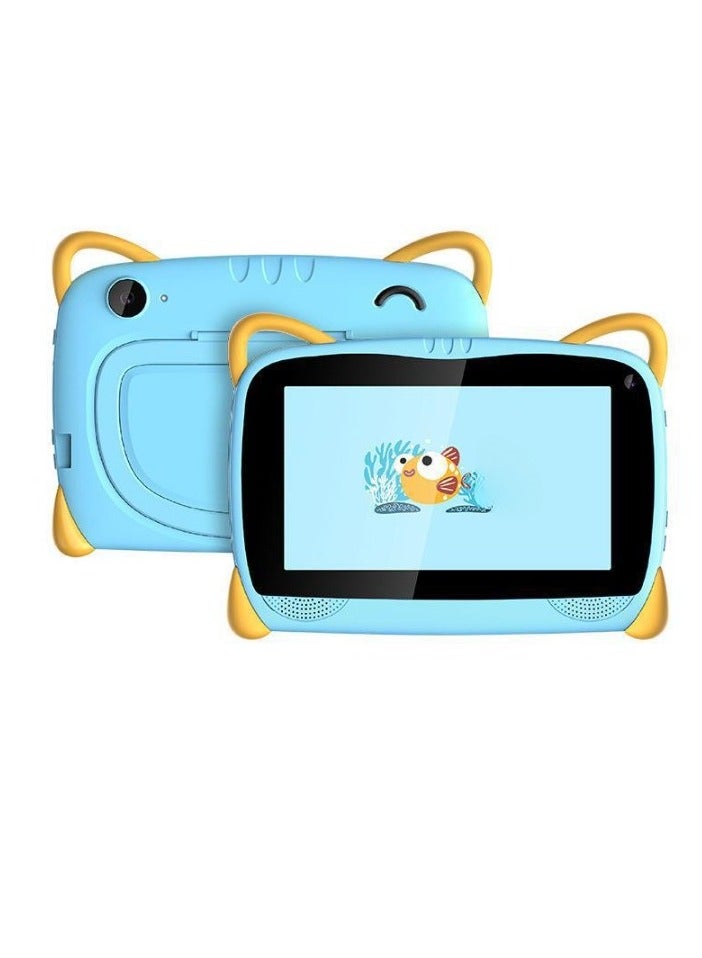 AROAQ K85 Kids Tablet, 7 Inch Android Wifi Pad, Portable Cartoon Tablet Tutor Machine, Quad Core Processor Dual Cameras Touch Pad Computer For Children, (1pc, Blue) - Image 1