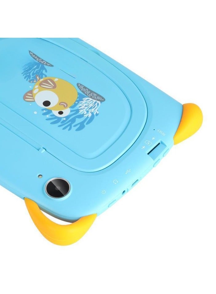 AROAQ K85 Kids Tablet, 7 Inch Android Wifi Pad, Portable Cartoon Tablet Tutor Machine, Quad Core Processor Dual Cameras Touch Pad Computer For Children, (1pc, Blue) - Image 3