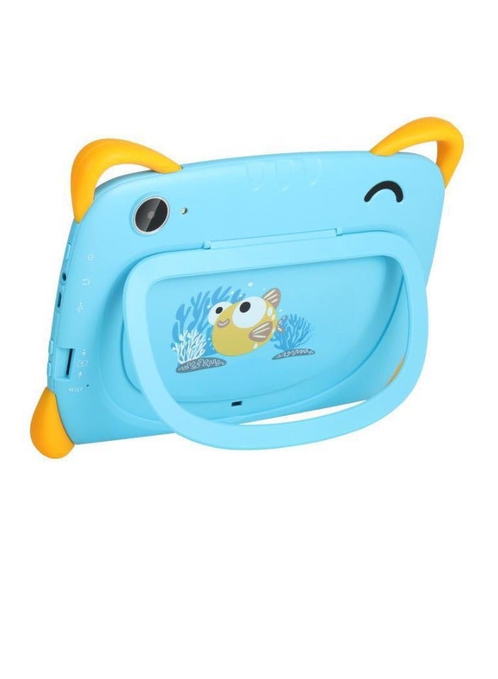 AROAQ K85 Kids Tablet, 7 Inch Android Wifi Pad, Portable Cartoon Tablet Tutor Machine, Quad Core Processor Dual Cameras Touch Pad Computer For Children, (1pc, Blue) - Image 2