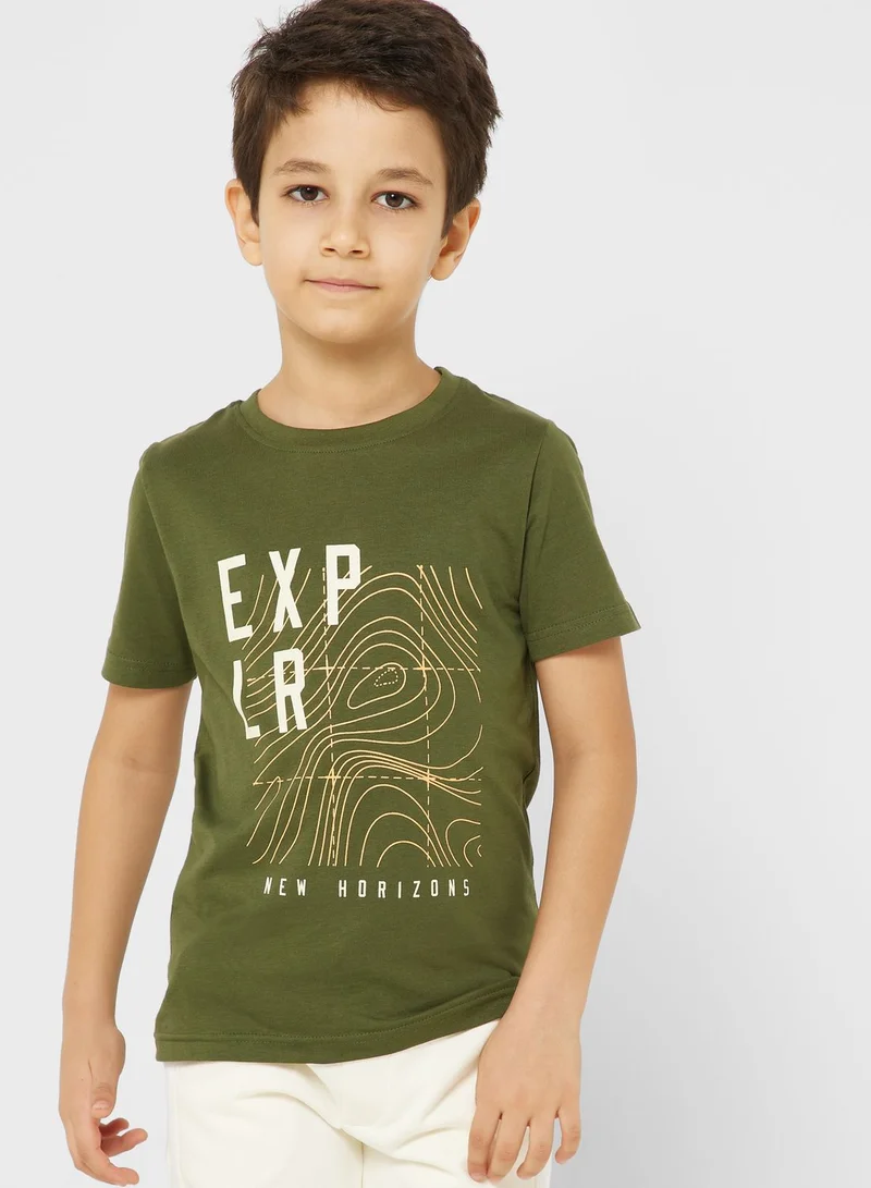 Pinata Holographic Foil Printed T-Shirt For Boys