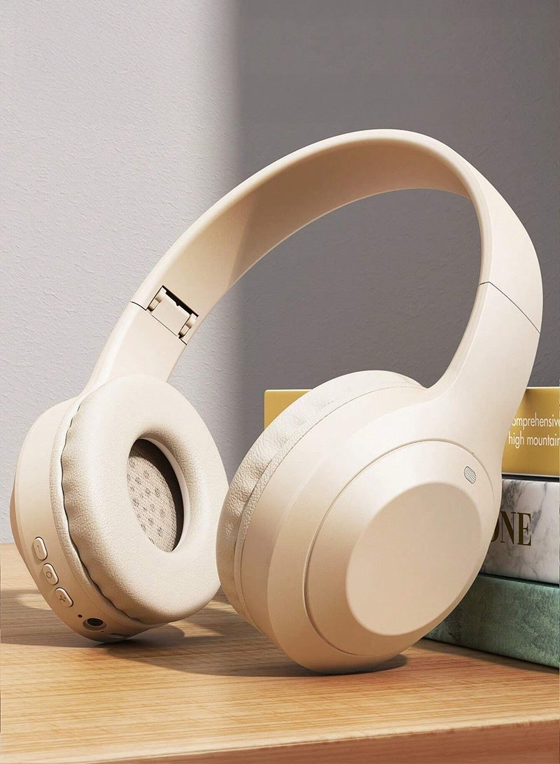 سماعات رأس لاسلكية فوق الأذن مع ميكروفون، بطارية 180 مللي أمبير، تصميم قابل للطي، صوت ستيريو عالي الدقة، اتصال سلكي ولاسلكي 5.3 - Image 1