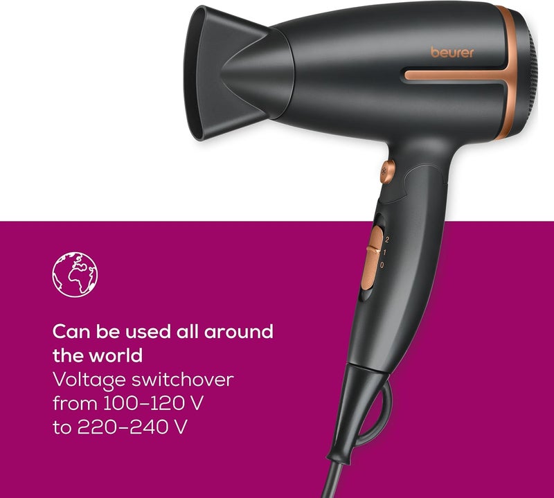 Beurer HC 25 Compact Hair Dryer | 1600W Travel-Friendly Blow Dryer | Ionic Technology for Smooth & Shiny Hair - Image 4