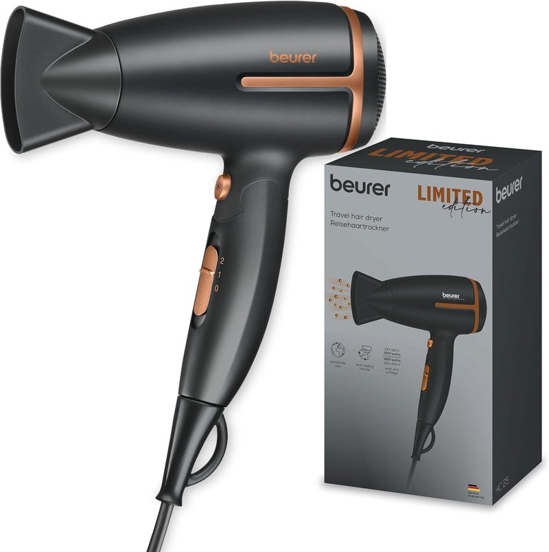 Beurer HC 25 Compact Hair Dryer | 1600W Travel-Friendly Blow Dryer | Ionic Technology for Smooth & Shiny Hair - Image 1