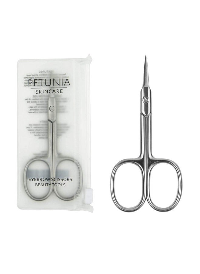 Petunia Skincare Straight Beauty Grooming Manicure Cuticle Scissors for Facial Hair, Nail, Moustache, Eyebrow, Eyelash, Nose, Ear, and Dry Skin, Men and Women, Stainless Steel  - Image 1