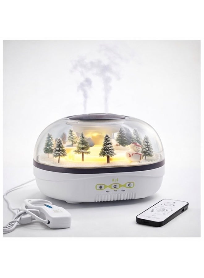Raindrop Aroma Diffuser Humidifier with LED Snow Scene Light – Ultrasonic Essential Oil Diffuser Cool Mist Air Humidifier for Bedroom, Home Decoration & Relaxation - Image 1