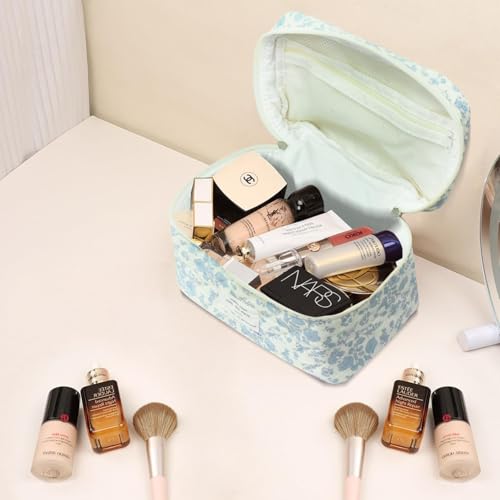 Gosect Large Makeup Bag, Cute Cosmetic Bag for Women Girls, Floral Coquette Aesthetic Toiletry Bag, Travel Make Up Organizer Bag(Multicolor) - Image 5