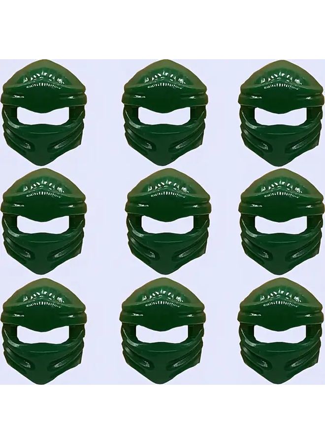 Red ABS Mini Building Blocks 9pcs Superhero Helmets DIY STEM Toy - Image 2