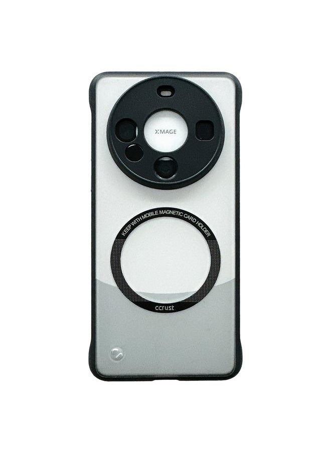 erorex - For Huawei Mate 60 Edgeless Magsafe Magnetic Frosted Transparent PC Phone Case(Black) - Image 1