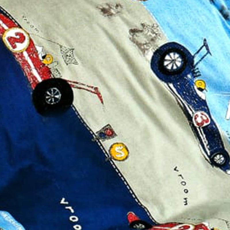 Parda Online Glace Cotton Cartoon Design Printed Kids Bed Sheet | Queen Size Double Bedsheet with Flat Sheet (228 X 254 cm) & Pillow Covers Set of 2 (68 X 43 cm) | Blue & Navy Blue - Image 2