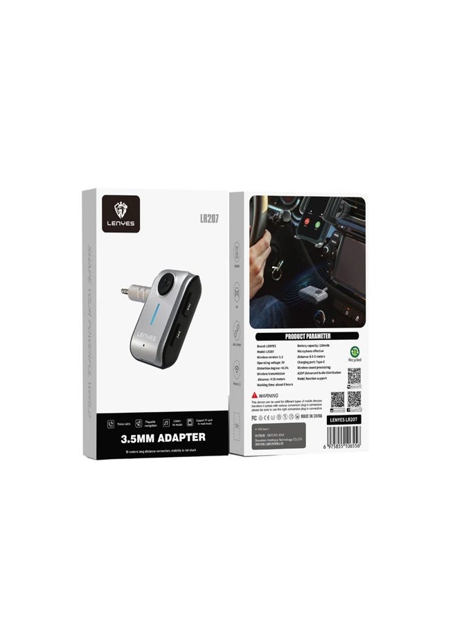 Lenyes - Lenyes LR207 3.5mm Bluetooth Audio Adapter with Dual Port & Noise Cancellation - Image 1