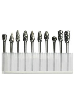 VTH WITH TAGLINE ABSOLUTE TOOLING SOLUTIONS 10 pcs Tungsten Carbide Rotary Burr Set 3mm Shank and 6 mm  - Image 1